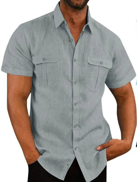 Men&#039;s Plus Size Collared Neck Short Sleeve Shirt