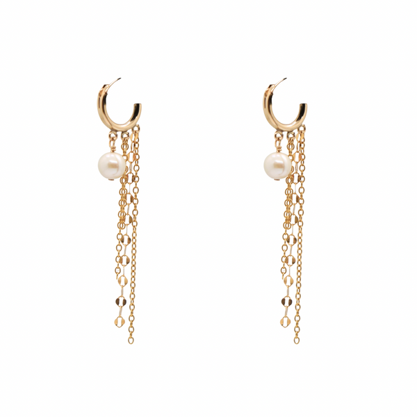 Pearl Feathered Earrings