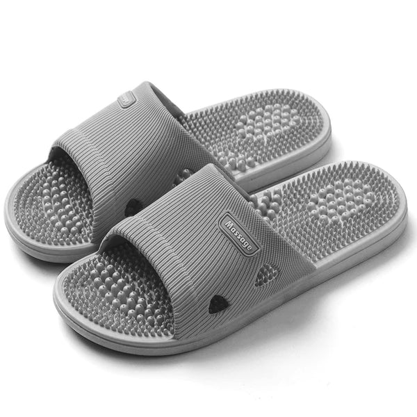 Acupressure Massage Slippers for Plantar Fasciitis for Women Acupuncture Slippers Arthritis Neuropathy Pain Relief Non-Slip Massage Sandals Women Stress Relief Gifts for Bath (US Men 7.5-8.5, Grey)
