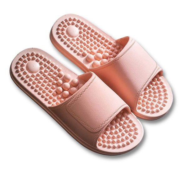 Acupressure Foot Massage Slippers Reflexology Sandals For Foot Stress Relief Massage Non-Slip Water-Proof Quick Drying Therapeutic Reflexology Sandals For Shiatsu Arch Pai(Size:6.5-7 Women,Color:Pink)