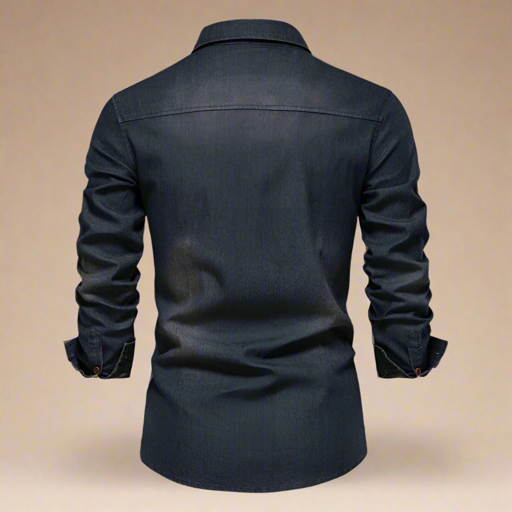 Men&#039;s RAW Denim Shirts - Stylish Stretch Long Sleeve Denim Shirt