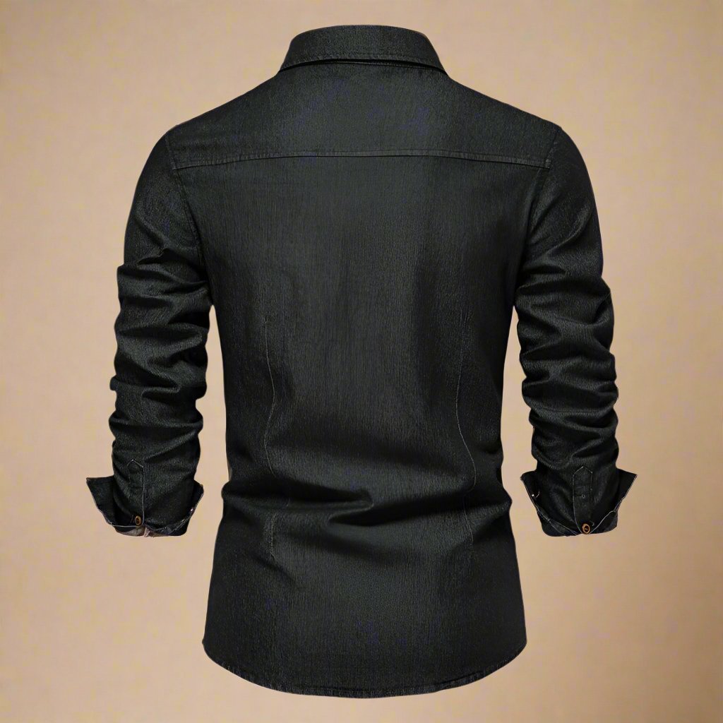 Men&#039;s RAW Denim Shirts - Stylish Stretch Long Sleeve Denim Shirt