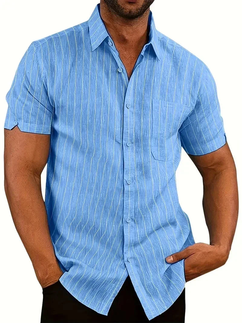 Men&#039;s Plus Size Collared Neck Short Sleeve Shirt