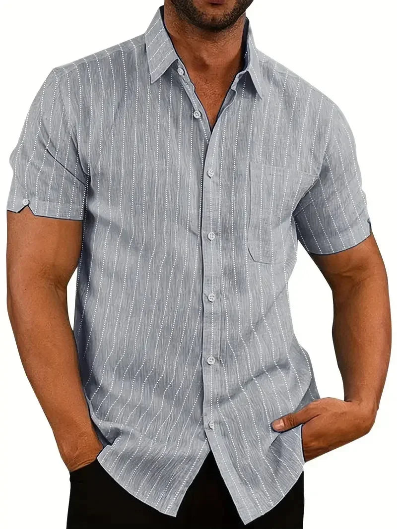 Men&#039;s Plus Size Collared Neck Short Sleeve Shirt
