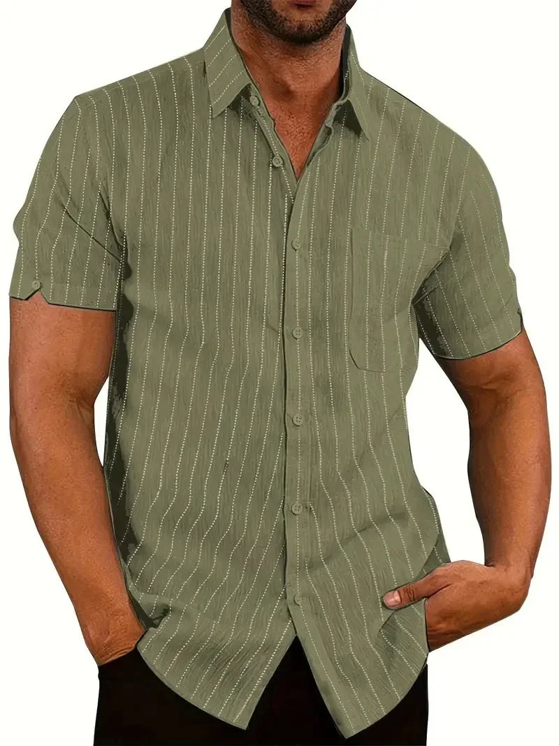 Men&#039;s Plus Size Collared Neck Short Sleeve Shirt
