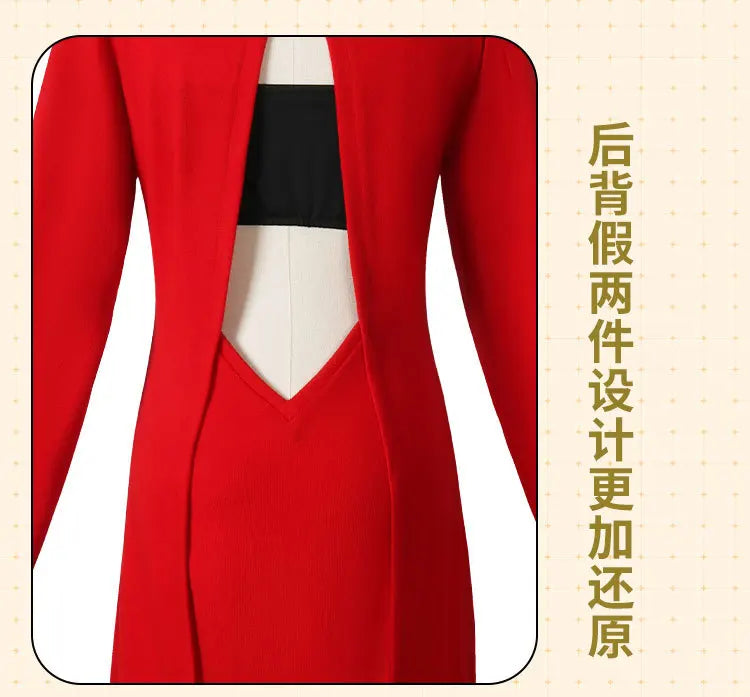 Anime FAMILY Cosplay Yor Forger Yor Briar Cosplay Costume Women Sexy Red Sweater Mini Dress Thorn Princess Costumes