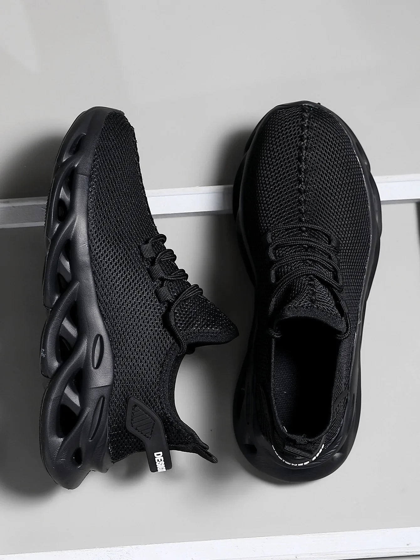 Men Sports Running Black Jogging Shoes Casual Sneakers Brown Outdoor Breathable Mesh Women Light Shock-absorption
