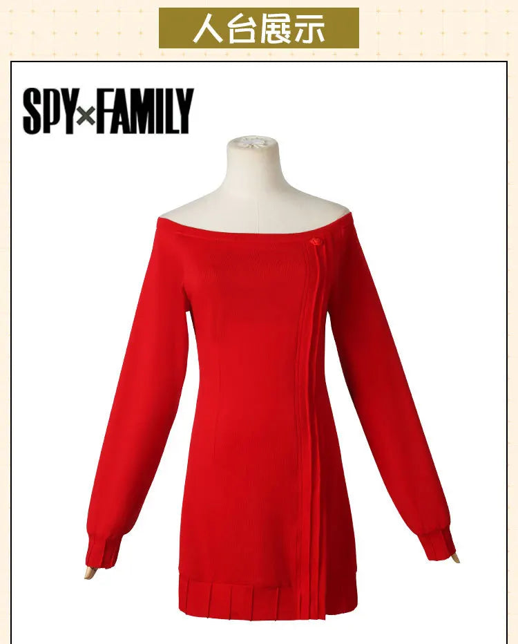 Anime FAMILY Cosplay Yor Forger Yor Briar Cosplay Costume Women Sexy Red Sweater Mini Dress Thorn Princess Costumes