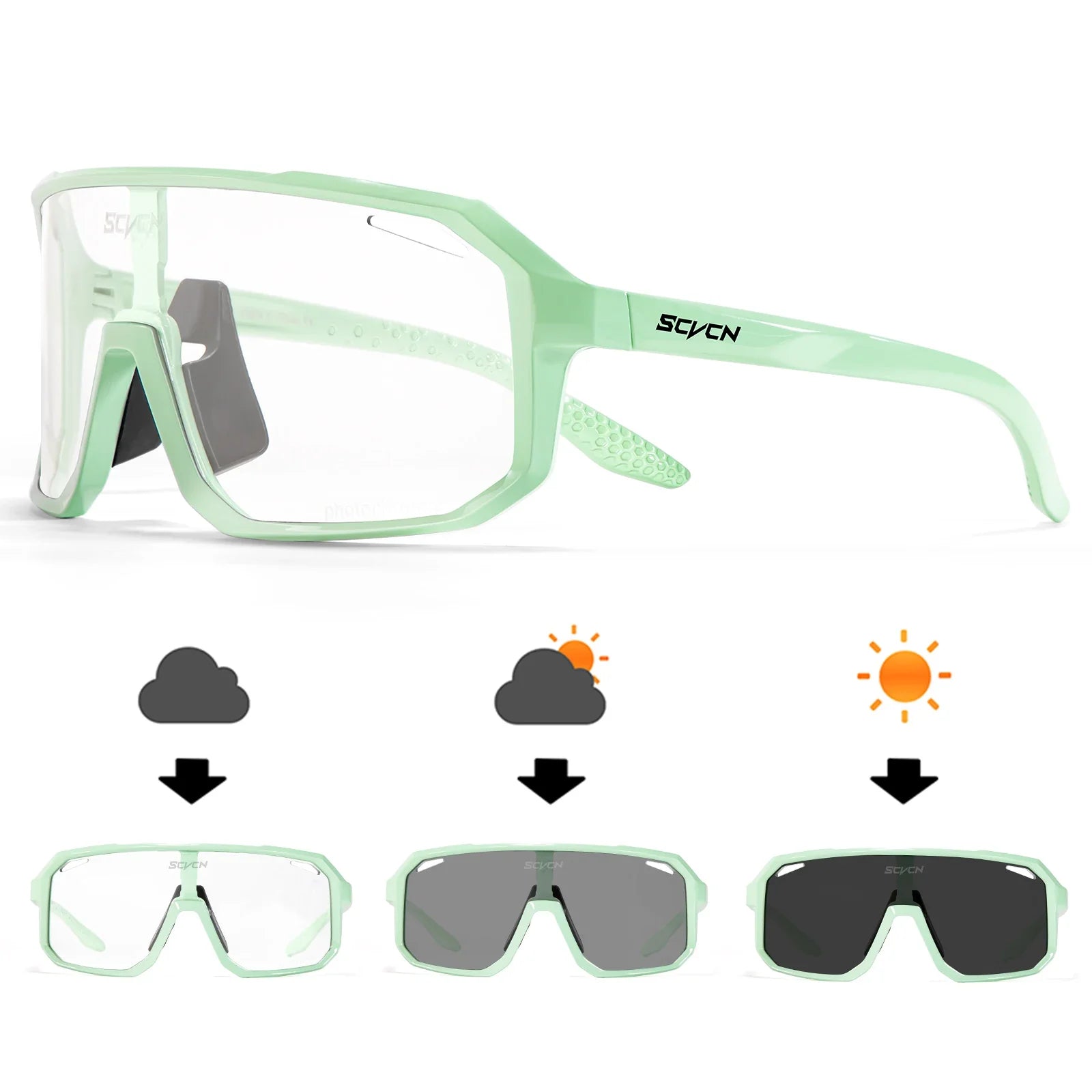 SCVCN X62 Photochromic Cycling Sunglasses