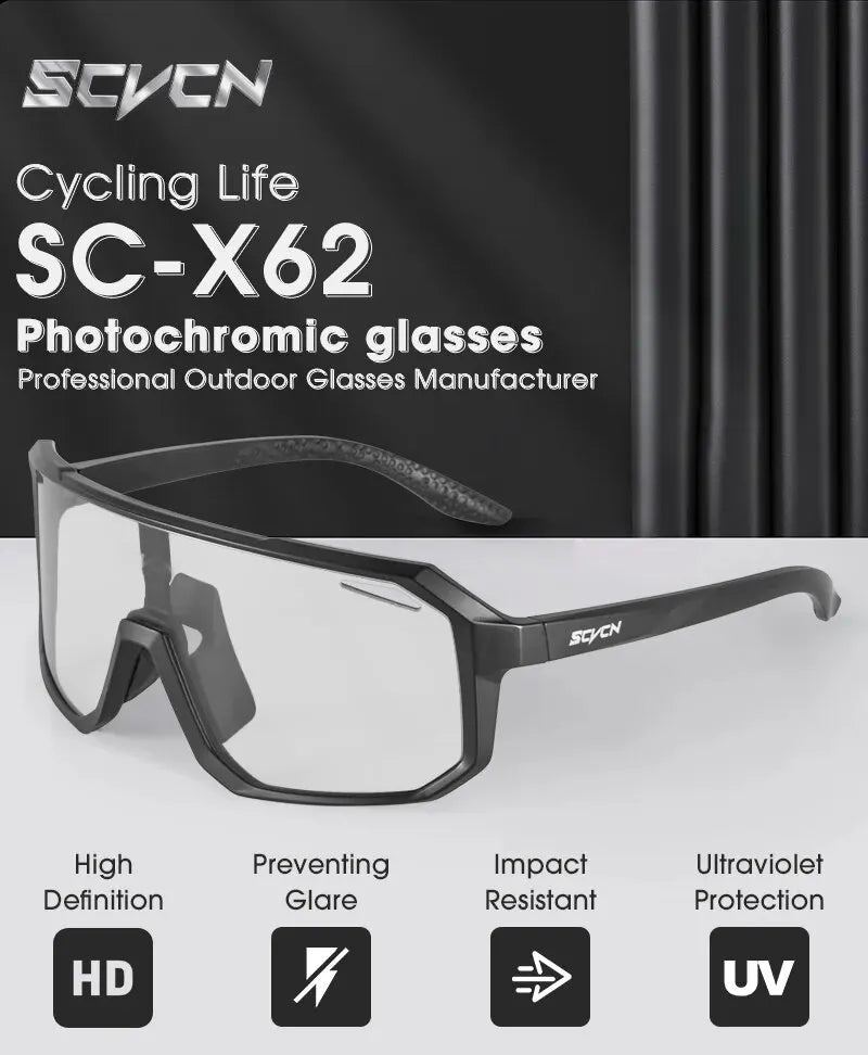 SCVCN X62 Photochromic Cycling Sunglasses
