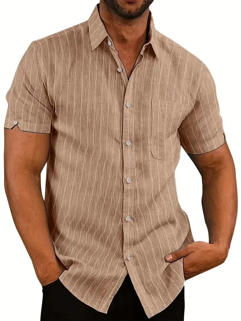 Men&#039;s Plus Size Collared Neck Short Sleeve Shirt