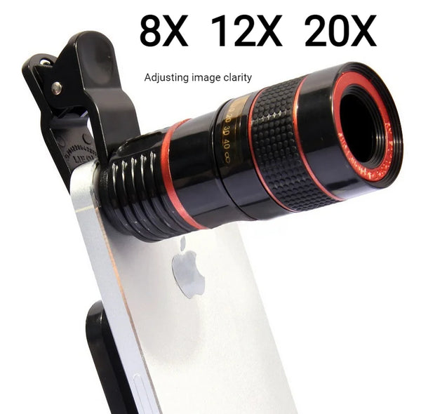 8x 12X 20X Long Focus Mobile Phone Lens 8x Mobile Phone Telescope HD Camera Lens External Zoom Special Lens for Camping Watching