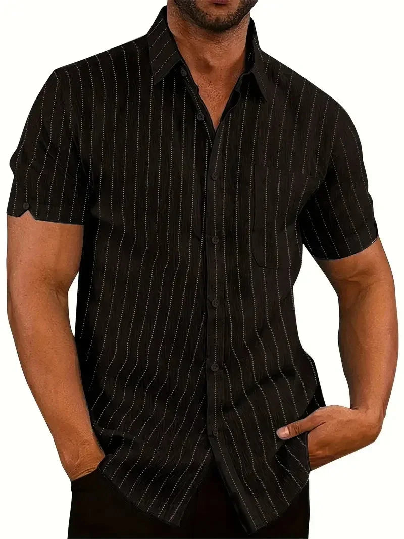 Men&#039;s Plus Size Collared Neck Short Sleeve Shirt
