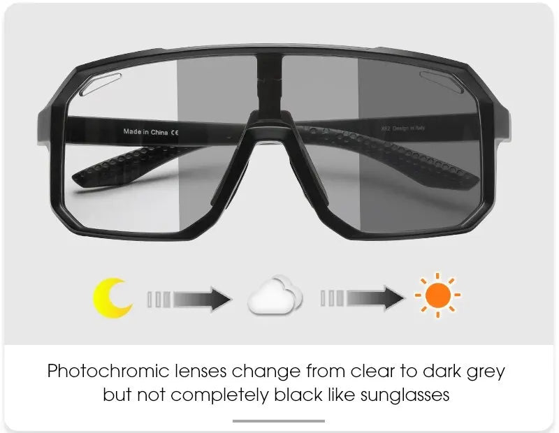 SCVCN X62 Photochromic Cycling Sunglasses