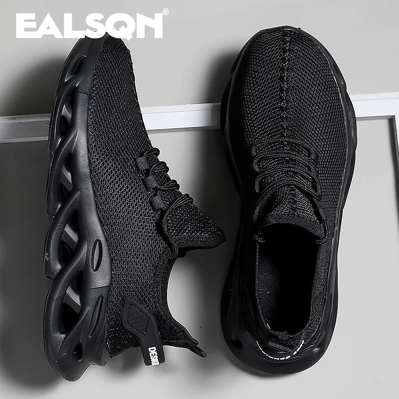 Men Sports Running Black Jogging Shoes Casual Sneakers Brown Outdoor Breathable Mesh Women Light Shock-absorption