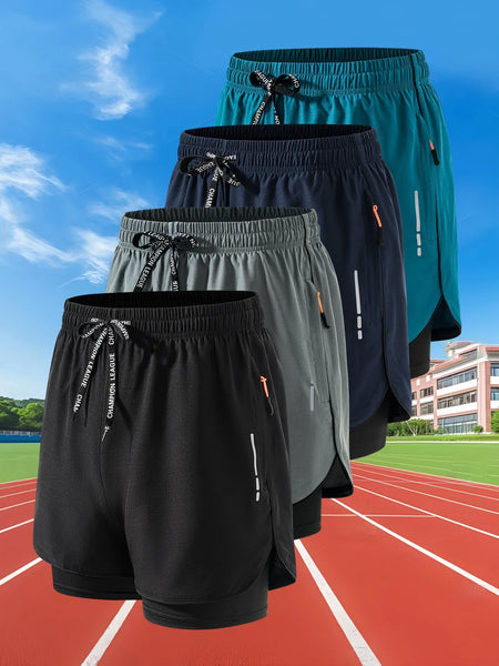 Men&#039;s Quick Dry Workout Jogging Double Deck Shorts
