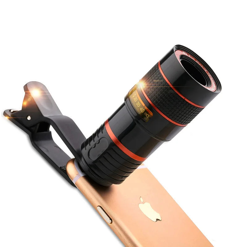 8x 12X 20X Long Focus Mobile Phone Lens 8x Mobile Phone Telescope HD Camera Lens External Zoom Special Lens for Camping Watching
