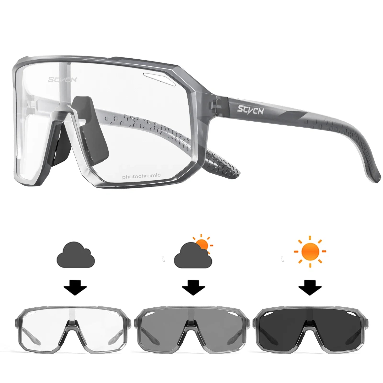 SCVCN X62 Photochromic Cycling Sunglasses