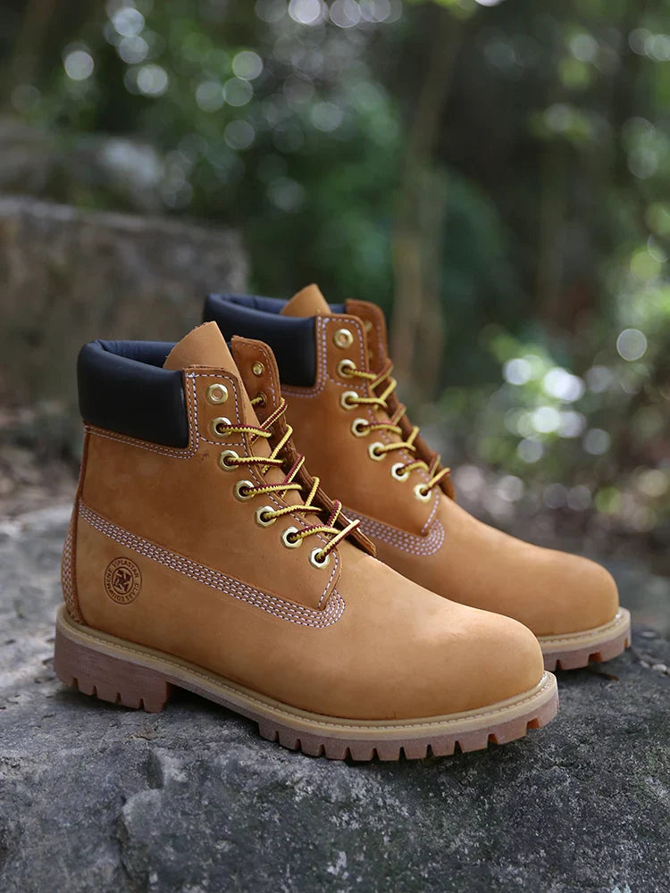 New Work Boots Men&#039;s Original Comfy Shoes Outdoor Hiking Leather Casual Shoes For Men Basic Boots Waterproof Yellow Boots