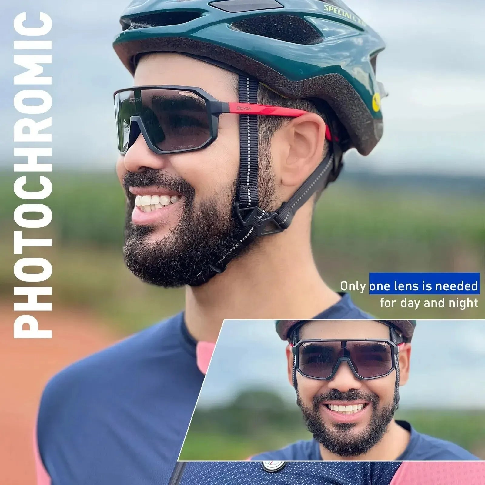 SCVCN X62 Photochromic Cycling Sunglasses