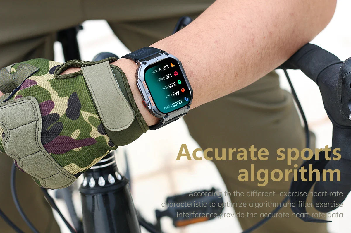 LIGE Outdoor Sports Fitness Smartwatch For Men 1.96 Inch Screen Bluetooth Calling Waterproof Watches Blood Oxygen Reloj Hombre