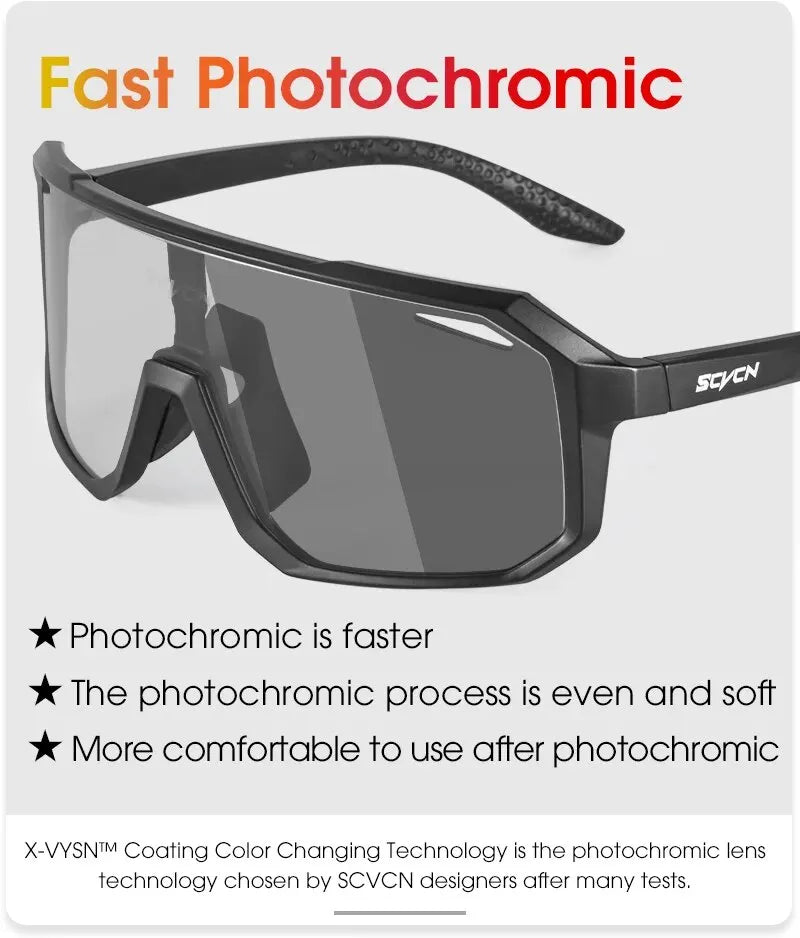 SCVCN X62 Photochromic Cycling Sunglasses