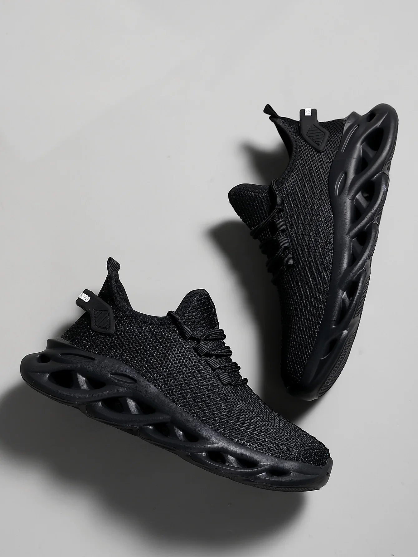 Men Sports Running Black Jogging Shoes Casual Sneakers Brown Outdoor Breathable Mesh Women Light Shock-absorption