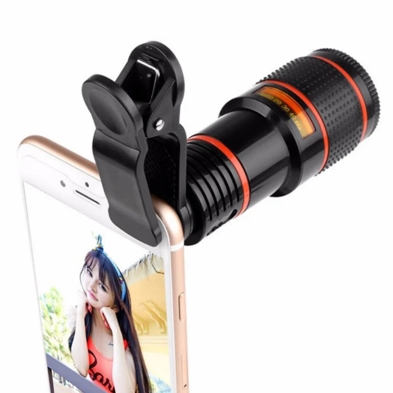 8x 12X 20X Long Focus Mobile Phone Lens 8x Mobile Phone Telescope HD Camera Lens External Zoom Special Lens for Camping Watching