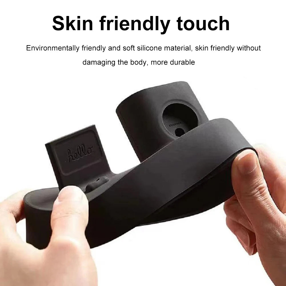 Multifunctional Phone Watch Bracket Silicone Charging Dock Station Anti Slip Accessories for Apple Watch iPhone Airpods