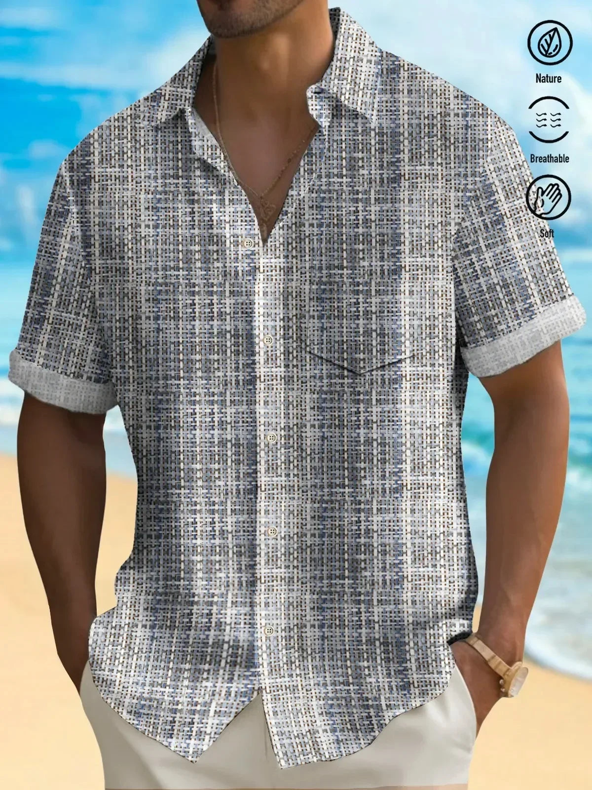 Men&#039;s Plus Size Collared Neck Short Sleeve Shirt