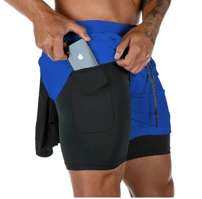 Camo Running Shorts Men Gym Sports Shorts 2 In 1 Quick Dry Workout Training Gym Fitness Jogging Short Pants Summer Men Shorts