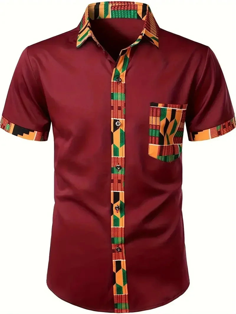 Men&#039;s Plus Size Collared Neck Short Sleeve Shirt