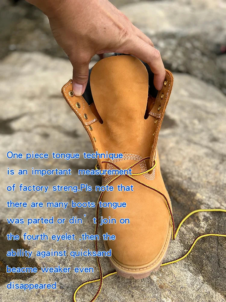 New Work Boots Men&#039;s Original Comfy Shoes Outdoor Hiking Leather Casual Shoes For Men Basic Boots Waterproof Yellow Boots