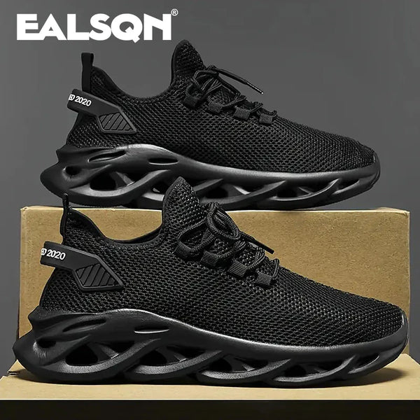 Men Sports Running Black Jogging Shoes Casual Sneakers Brown Outdoor Breathable Mesh Women Light Shock-absorption