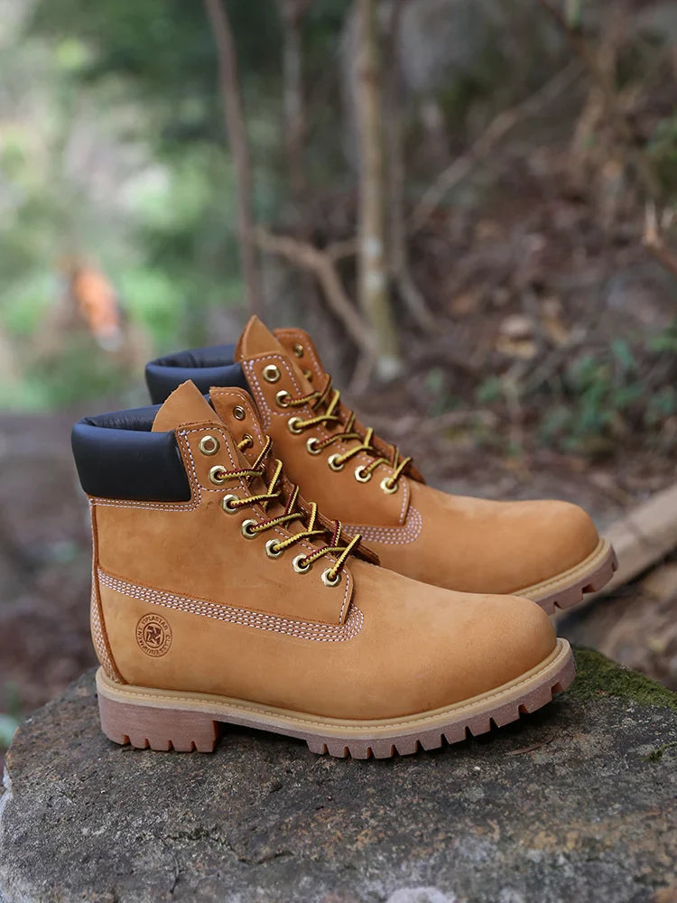 New Work Boots Men&#039;s Original Comfy Shoes Outdoor Hiking Leather Casual Shoes For Men Basic Boots Waterproof Yellow Boots
