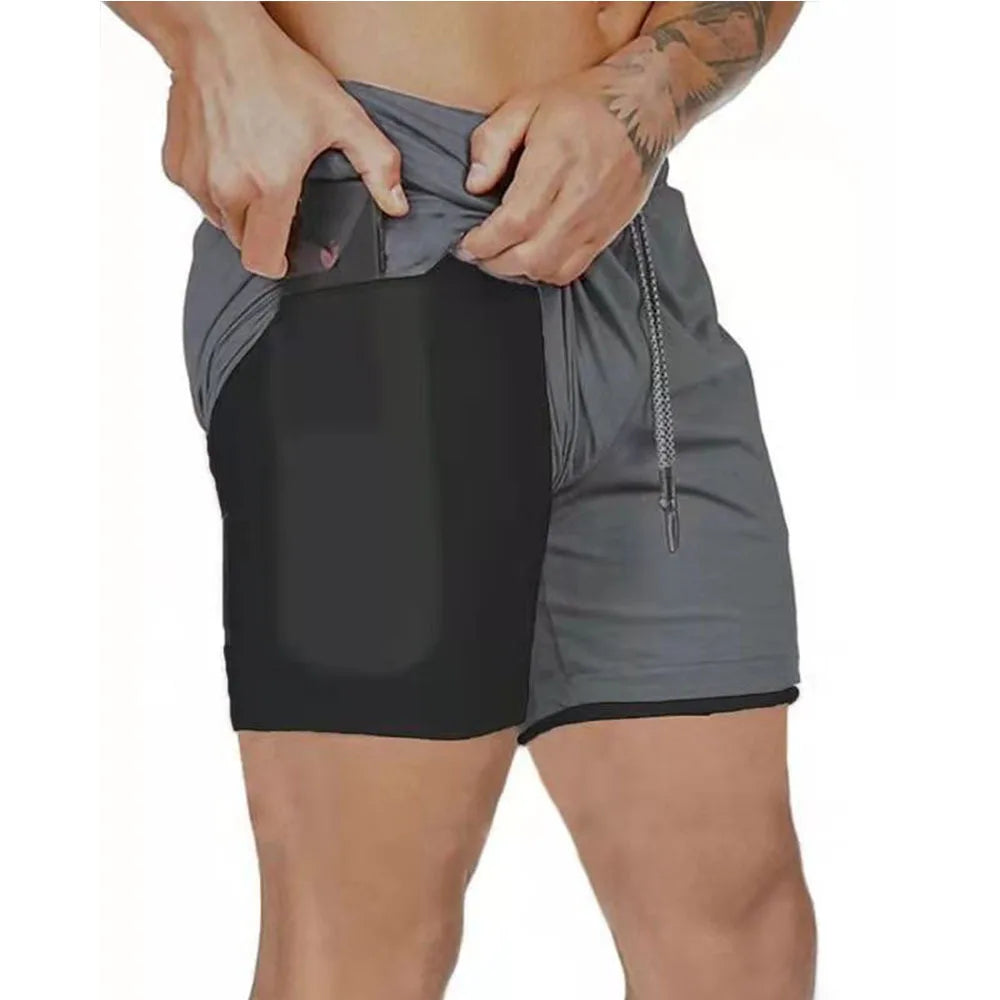 Camo Running Shorts Men Gym Sports Shorts 2 In 1 Quick Dry Workout Training Gym Fitness Jogging Short Pants Summer Men Shorts
