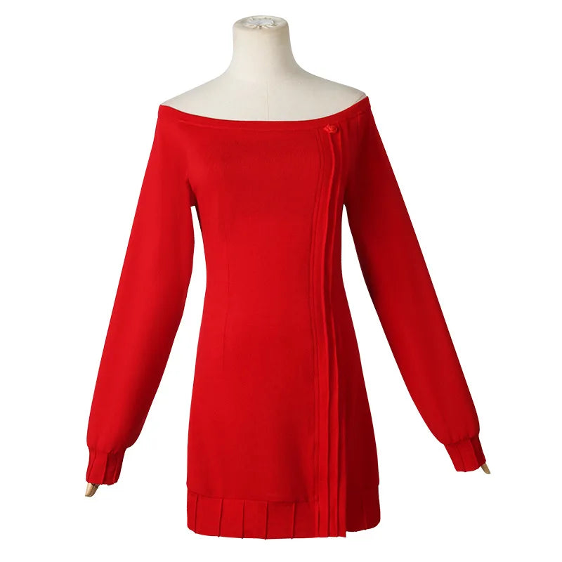 Anime FAMILY Cosplay Yor Forger Yor Briar Cosplay Costume Women Sexy Red Sweater Mini Dress Thorn Princess Costumes