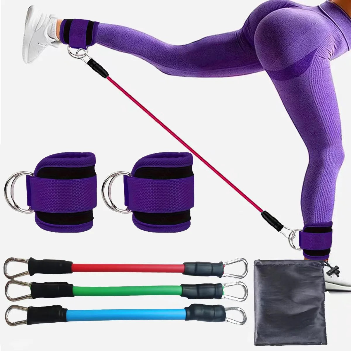Ankle Strap Resistance Bands Hip Leg Strength Pull Rope Fitness Elastic Training Home Yoga Pilate Crossfit Workout Gym Equipment
