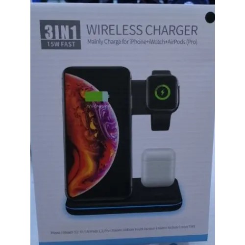 Earphone Wireless Charger 3 In 1 Wireless Charger Stand